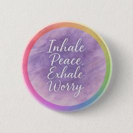 Chapa Redonda De 5 Cm Inhale Peace Exhale Worry Lavender Watercolor