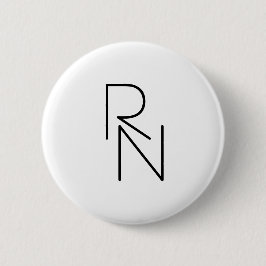 Chapa Redonda De 5 Cm Iniciales superpuestas de aspecto moderno