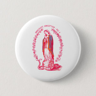 Chapa Redonda De 5 Cm Inmaculada Concepción 8 Dic Virgen María Católica