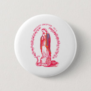 Chapa Redonda De 5 Cm Inmaculada Concepción 8 Dic Virgen María Católica
