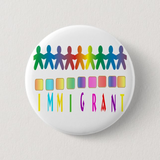 Chapa Redonda De 5 Cm Inmigrante (Anverso)