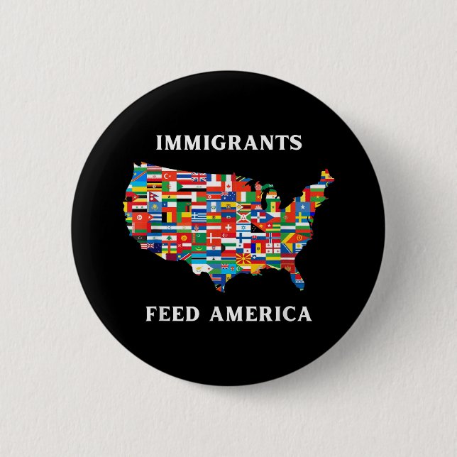 Chapa Redonda De 5 Cm Inmigrantes alimentan a Estados Unidos Derechos de (Anverso)