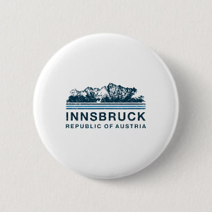 Chapa Redonda De 5 Cm Innsbruck Austria Monta Vintag Austríaco de Esquí