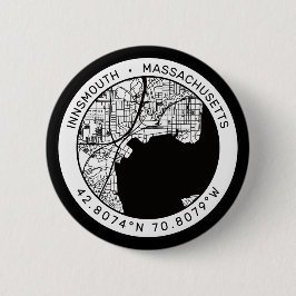 Chapa Redonda De 5 Cm Innsmouth City Map Lovecraft