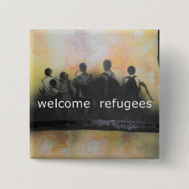 Chapa Redonda De 5 Cm Insignia agradable de los refugiados