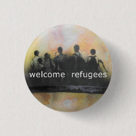 Chapa Redonda De 5 Cm Insignia agradable de los refugiados