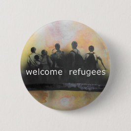 Chapa Redonda De 5 Cm Insignia agradable de los refugiados