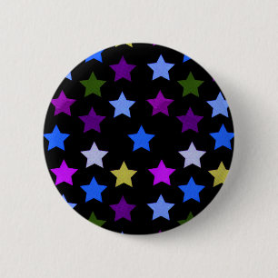 Chapa Redonda De 5 Cm Insignia/botón multicolores del modelo de estrell