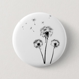 Chapa Redonda De 5 Cm Insignia con diente de león sobre fondo blanco