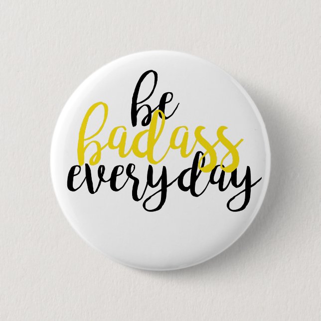 Chapa Redonda De 5 Cm Insignia de Badass (Anverso)