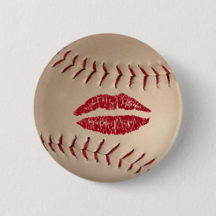 Chapa Redonda De 5 Cm insignia de beso de béisbol