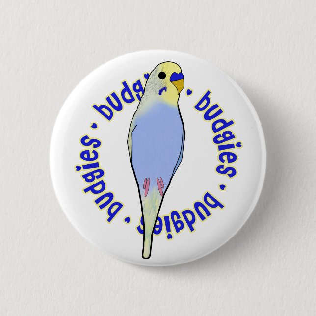 Chapa Redonda De 5 Cm Insignia de Budgies (Anverso)