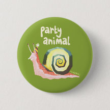 Insignia de caracol de fiesta verde de Introverteb