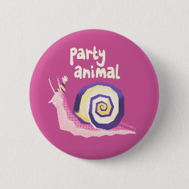 Chapa Redonda De 5 Cm Insignia de caracol fiesta rosa de los introverteb