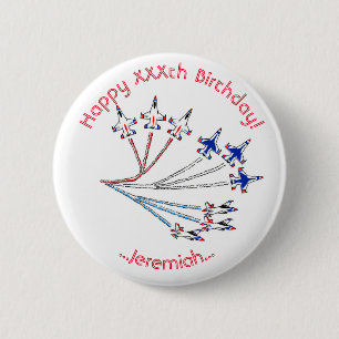 Chapa Redonda De 5 Cm Insígnia de cumpleaños personalizable de Thunderbi