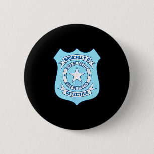 Chapa Redonda De 5 Cm Insignia de detective de sofá Divertido crimen rea