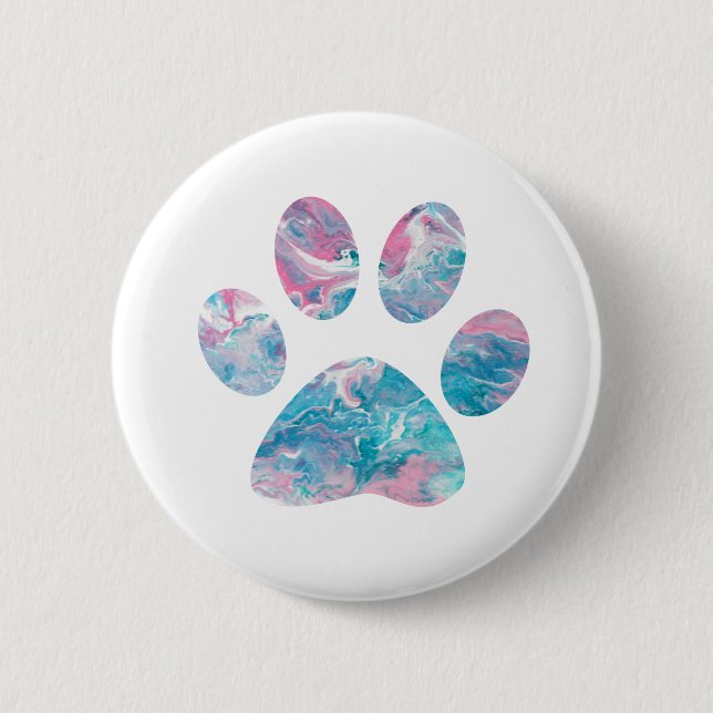 Chapa Redonda De 5 Cm Insignia de Dreamy Pawprint (Anverso)