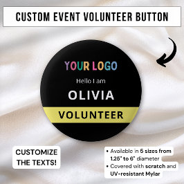 Chapa Redonda De 5 Cm Insígnia de Evento de Voluntariado Personalizado R