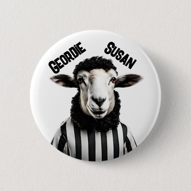 Chapa Redonda De 5 Cm Insignia de Geordie, Newcastle upon Tyne, Mascota  (Anverso)