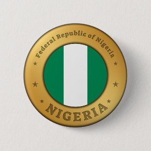 Chapa Redonda De 5 Cm Insígnia de la bandera de Nigeria