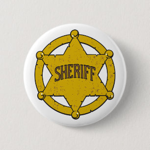 Chapa Redonda De 5 Cm Insignia de la estrella de los sheriffs