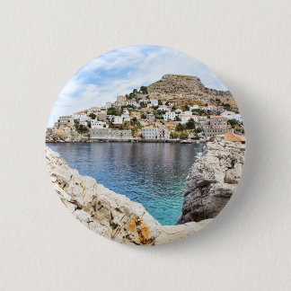 Chapa Redonda De 5 Cm Insignia de la isla de Hydra en Grecia