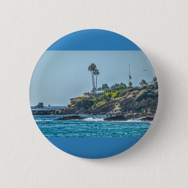 Chapa Redonda De 5 Cm Insignia de Laguna Beach (Anverso)