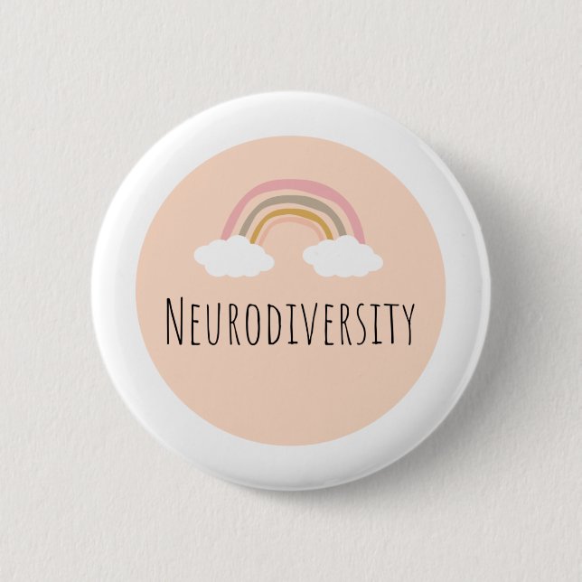 Chapa Redonda De 5 Cm Insignia de neurodiversidad (Anverso)