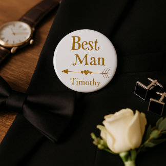 Chapa Redonda De 5 Cm Insígnia de Padrino de Boda