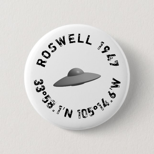 Chapa Redonda De 5 Cm Insignia de Roswell New Mexico (Anverso)