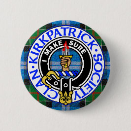 Chapa Redonda De 5 Cm insignia de tartán de la Sociedad Clan Kirkpatrick