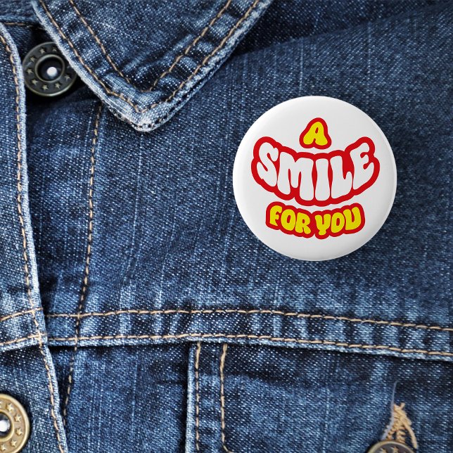 Chapa Redonda De 5 Cm Insignia de Una Sonrisa Para Ti/ (A smile for you - yellow)