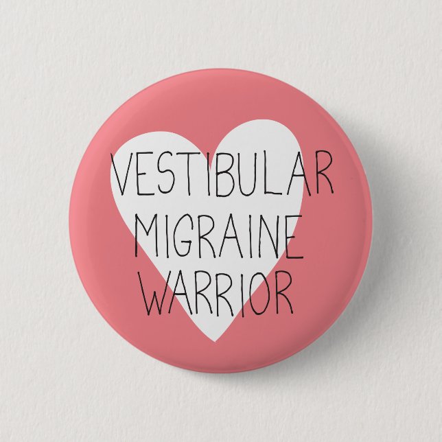 Chapa Redonda De 5 Cm Insignia de Vestibular Migraine Warrior (Anverso)