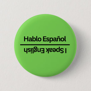 Chapa Redonda De 5 Cm Insígnia de voluntario bilingüe reversible