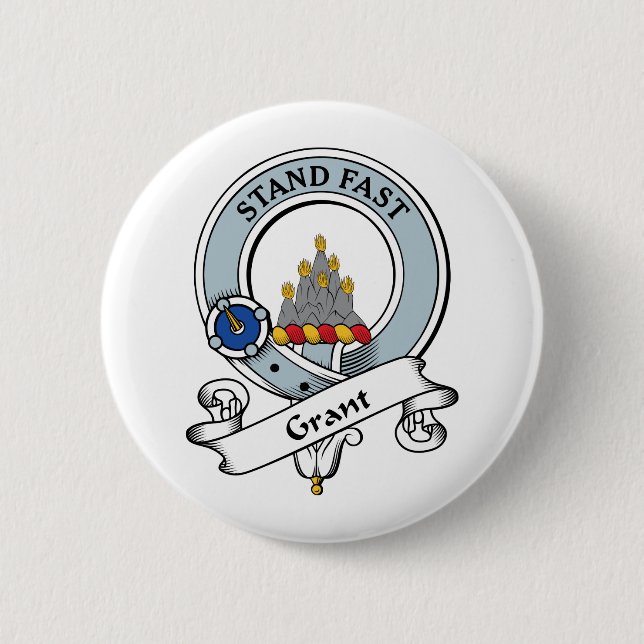 Chapa Redonda De 5 Cm Insignia del clan de Grant (Anverso)