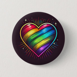 Chapa Redonda De 5 Cm Insignia del corazón del orgullo