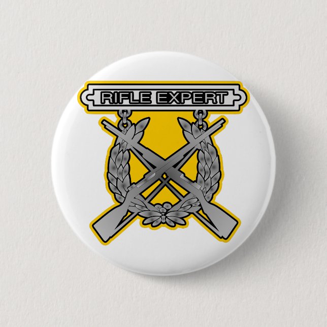 Chapa Redonda De 5 Cm Insignia del experto del rifle (Anverso)