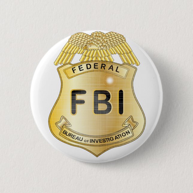 Chapa Redonda De 5 Cm Insignia del FBI (Anverso)