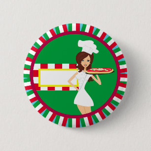 Chapa Redonda De 5 Cm Insignia del fiesta de la pizza