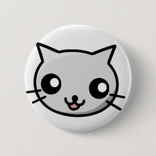 Chapa Redonda De 5 Cm Insignia del gato de Kawaii