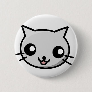 Chapa Redonda De 5 Cm Insignia del gato de Kawaii