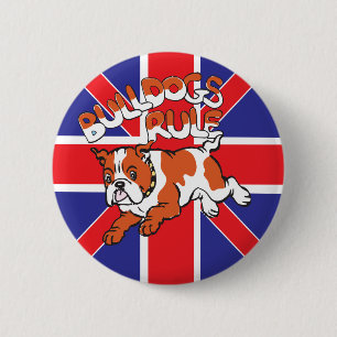 Chapa Redonda De 5 Cm insignia del gobierno de los bulldoges bulldog bri