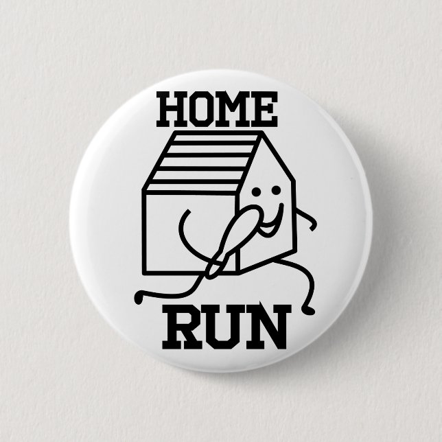 Chapa Redonda De 5 Cm Insignia del "home run" (Anverso)