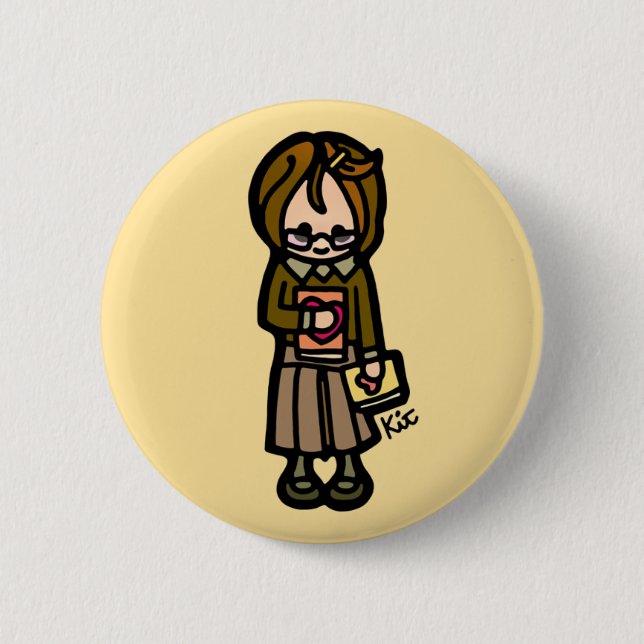 Chapa Redonda De 5 Cm insignia del libro (Anverso)