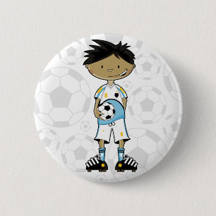 Chapa Redonda De 5 Cm Insignia del muchacho del fútbol