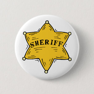 Chapa Redonda De 5 Cm Insignia del sheriff