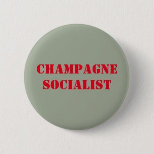 Chapa Redonda De 5 Cm Insignia del socialista de Champán