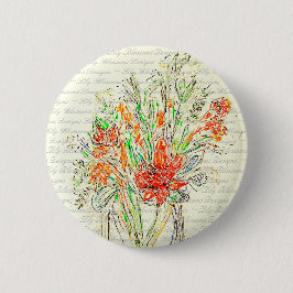 Chapa Redonda De 5 Cm Insignia floral