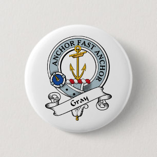 Chapa Redonda De 5 Cm Insignia gris del clan