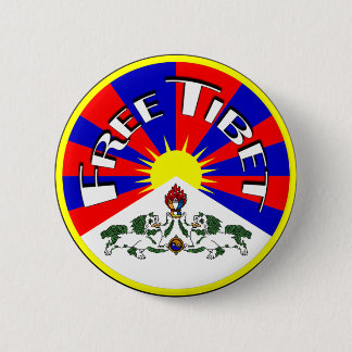 Chapa Redonda De 5 Cm Insignia libre del Tíbet